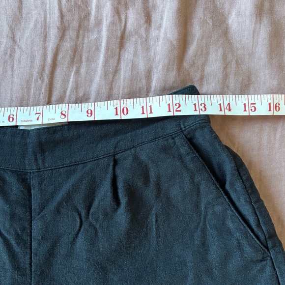 Abercrombie & Fitch Black High Waist Linen Blend Pull On Shorts - Picture 7 of 8